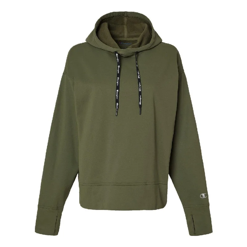 Champion Women's Sport Hooded Sweatshirt Hoodie with Elastic Waist Stretchable Comfortable Champion Women's Sport Hooded Sweatshirt Hoodie with Elastic Waist Stretchable Comfortable