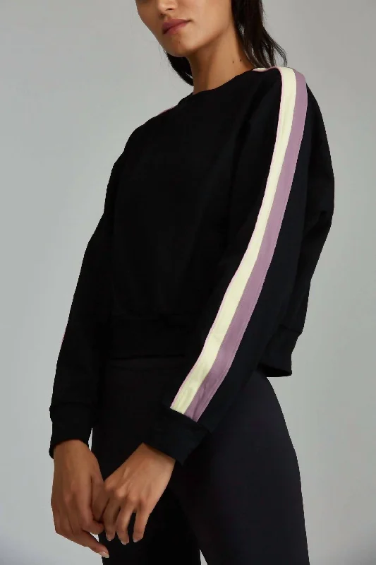 Chase Sweatshirt In Mauve Ivory Hoodie with Raglan Sleeves Sporty Comfortable