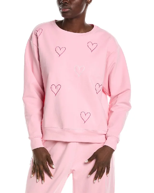CHRLDR Heart Stitch Sweatshirt Hoodie with Hem Embroidery Detailed Premium