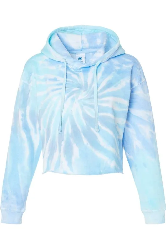 Colortone Women´s Tie-Dyed Crop Hooded Sweatshirt Hoodie with Oversized Fit Loose Comfortable Colortone Women´s Tie-Dyed Crop Hooded Sweatshirt Hoodie with Oversized Fit Loose Comfortable