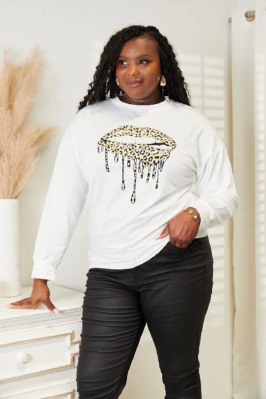 Graphic Dropped Shoulder Round Neck Sweatshirt Hoodie with Contrast Stitching Detailed Premium Graphic Dropped Shoulder Round Neck Sweatshirt Hoodie with Contrast Stitching Detailed Premium