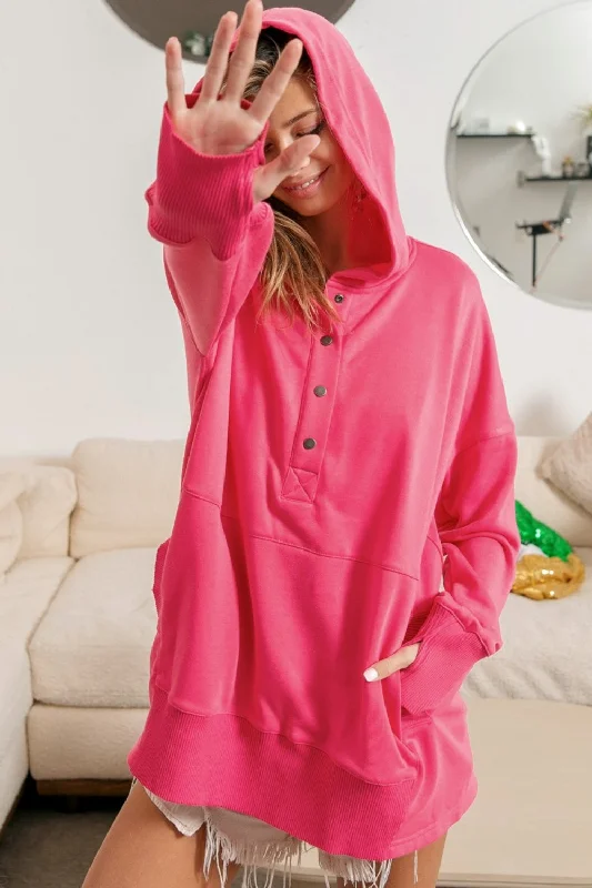 Half Snap Thumbhole Long Sleeve Hoodie Hoodie with Turtle Neck Cozy Winter