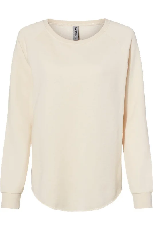 Independent Trading Co. Women´s California Wave Wash Crewneck Sweatshirt Hoodie with Applique Textured Unique Independent Trading Co. Women´s California Wave Wash Crewneck Sweatshirt Hoodie with Applique Textured Unique