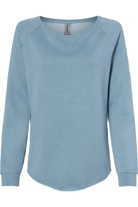 Independent Trading Co. Women´s California Wave Wash Crewneck Sweatshirt Hoodie with Raglan Sleeves Sporty Comfortable Independent Trading Co. Women´s California Wave Wash Crewneck Sweatshirt Hoodie with Raglan Sleeves Sporty Comfortable