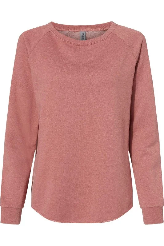 Independent Trading Co. Women´s California Wave Wash Crewneck Sweatshirt Hoodie with Hem Ribbing Snug Secure