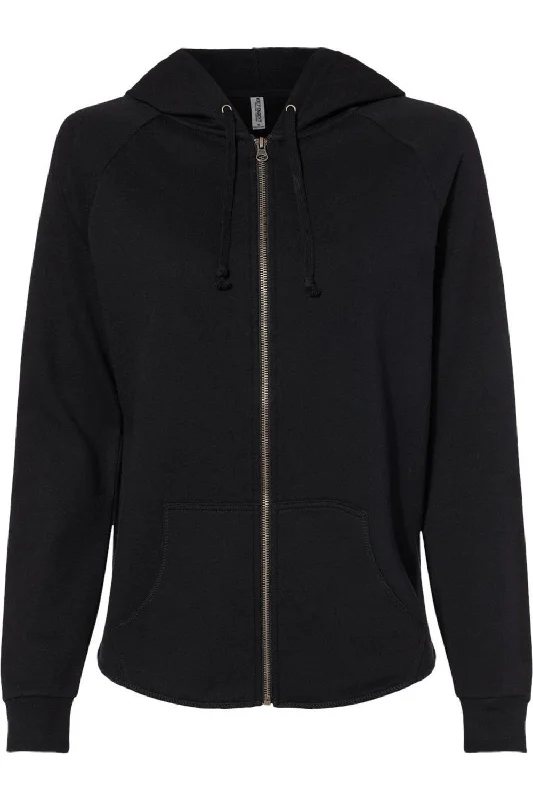 Independent Trading Co. Women´s California Wave Wash Full-Zip Hooded Sweatshirt Hoodie with Logo Branding Identity Independent Trading Co. Women´s California Wave Wash Full-Zip Hooded Sweatshirt Hoodie with Logo Branding Identity