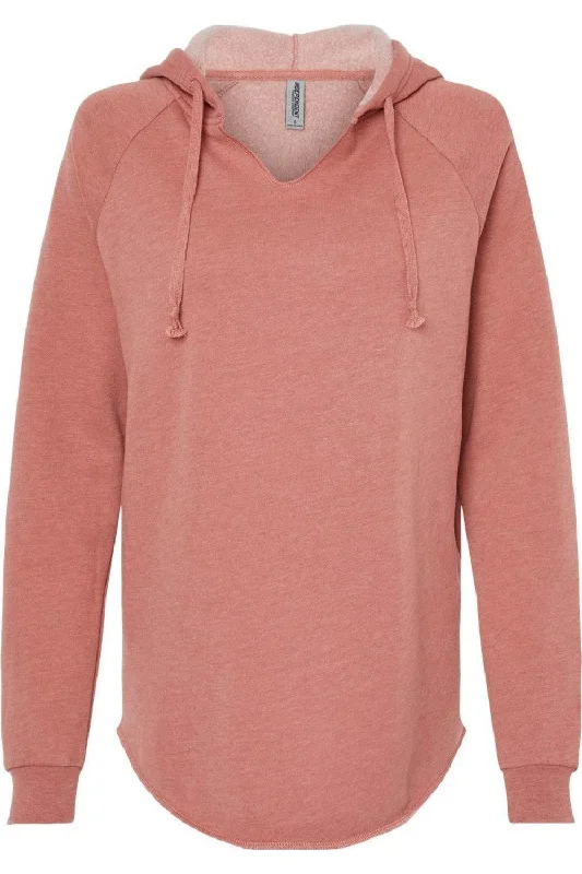 Independent Trading Co. Womens Lightweight California Wave Wash Hooded Sweatshirt Hoodie with Rolled Sleeves Casual Relaxed Independent Trading Co. Womens Lightweight California Wave Wash Hooded Sweatshirt Hoodie with Rolled Sleeves Casual Relaxed