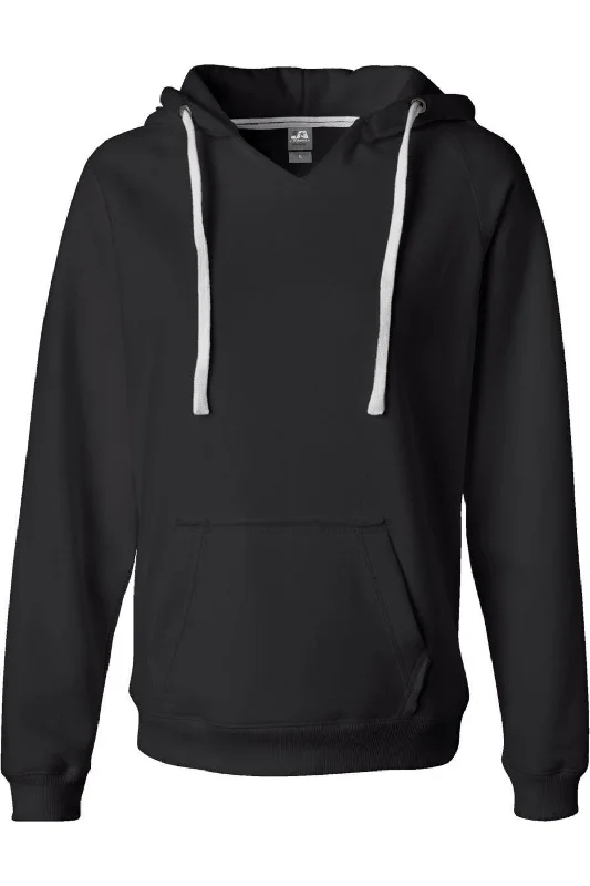 J. America Women´s Sueded V-Neck Hooded Sweatshirt Hoodie with Typography Text Message J. America Women´s Sueded V-Neck Hooded Sweatshirt Hoodie with Typography Text Message