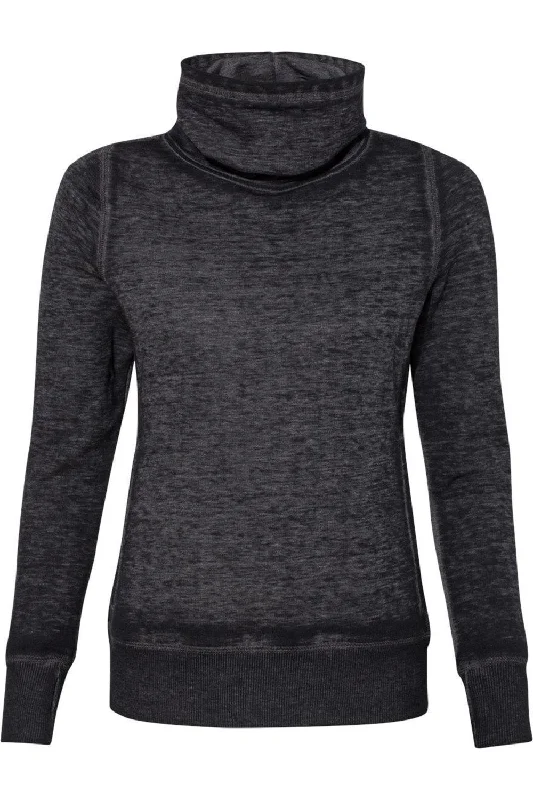 J. America Womens Zen Fleece Cowl Neck Sweatshirt Hoodie with Cuffed Sleeves Snug Secure J. America Womens Zen Fleece Cowl Neck Sweatshirt Hoodie with Cuffed Sleeves Snug Secure