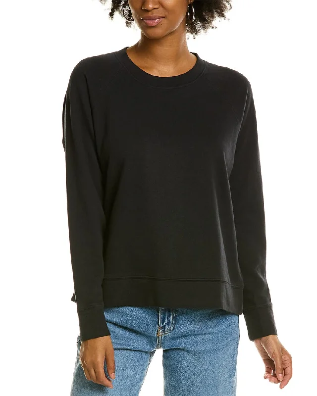 James Perse French Terry Relaxed Sweatshirt Hoodie with Monochrome Minimalist Simple