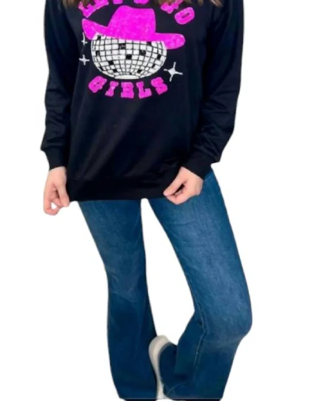 Let’S Go Girls Sequin Patch Sweatshirt In Black Hoodie with Belted Waist Structured Tailored Let’S Go Girls Sequin Patch Sweatshirt In Black Hoodie with Belted Waist Structured Tailored