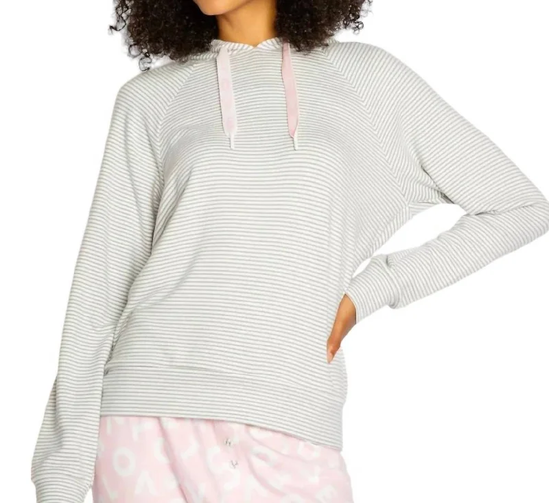 Live Life Grateful Hoodie In Light Grey Hoodie with Lace Feminine Delicate