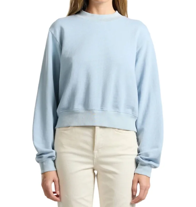 Milan Crew Sweatshirt In Vintage Crystalline Hoodie with Ribbed Hem Stretchable Secure Milan Crew Sweatshirt In Vintage Crystalline Hoodie with Ribbed Hem Stretchable Secure