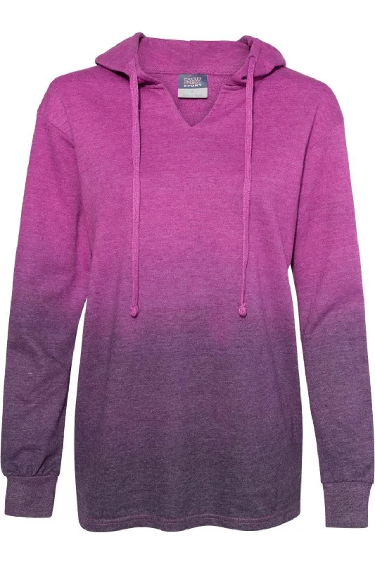 MV Sport Women´s French Terry Ombr Hooded Sweatshirt Hoodie with Drawstring Waist Adjustable Fitted