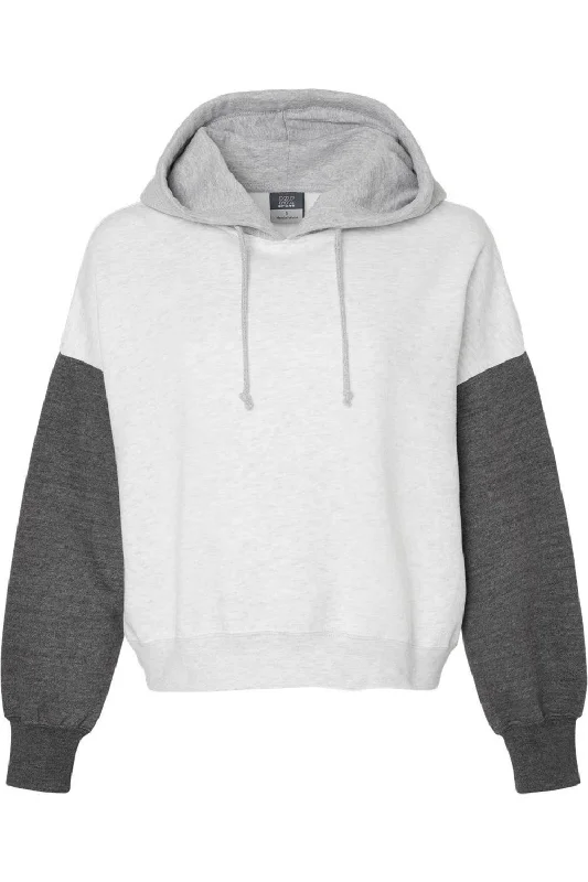 MV Sport Women´s Sueded Fleece Colorblocked Crop Hooded Sweatshirt Hoodie with Tie-Dye Psychedelic Retro MV Sport Women´s Sueded Fleece Colorblocked Crop Hooded Sweatshirt Hoodie with Tie-Dye Psychedelic Retro