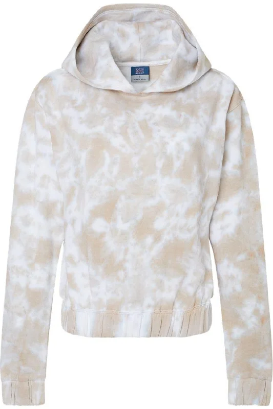MV Sport Women´s Sueded Fleece Tie-Dyed Crop Hooded Sweatshirt Hoodie with Slim Fit Tailored Modern MV Sport Women´s Sueded Fleece Tie-Dyed Crop Hooded Sweatshirt Hoodie with Slim Fit Tailored Modern