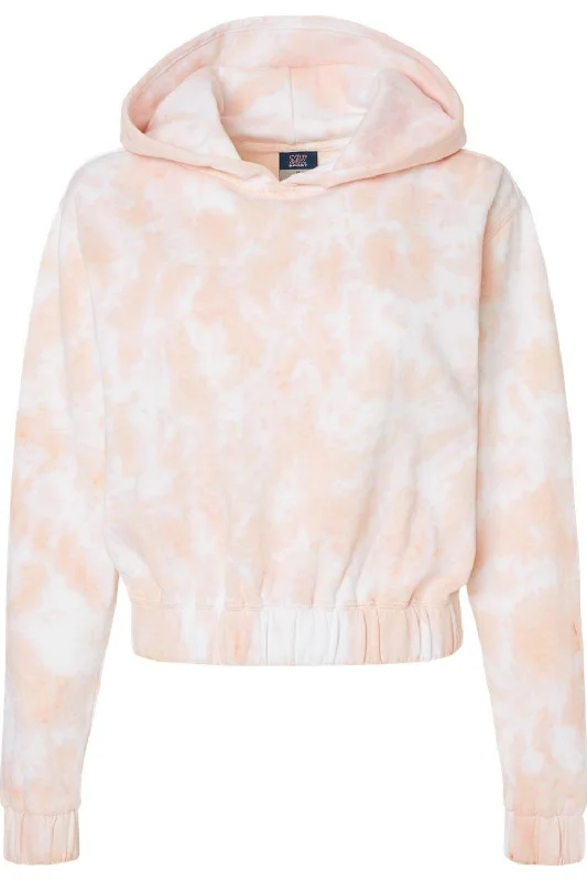 MV Sport Women´s Sueded Fleece Tie-Dyed Crop Hooded Sweatshirt Hoodie with Elastic Cuffs Stretchable Comfortable MV Sport Women´s Sueded Fleece Tie-Dyed Crop Hooded Sweatshirt Hoodie with Elastic Cuffs Stretchable Comfortable
