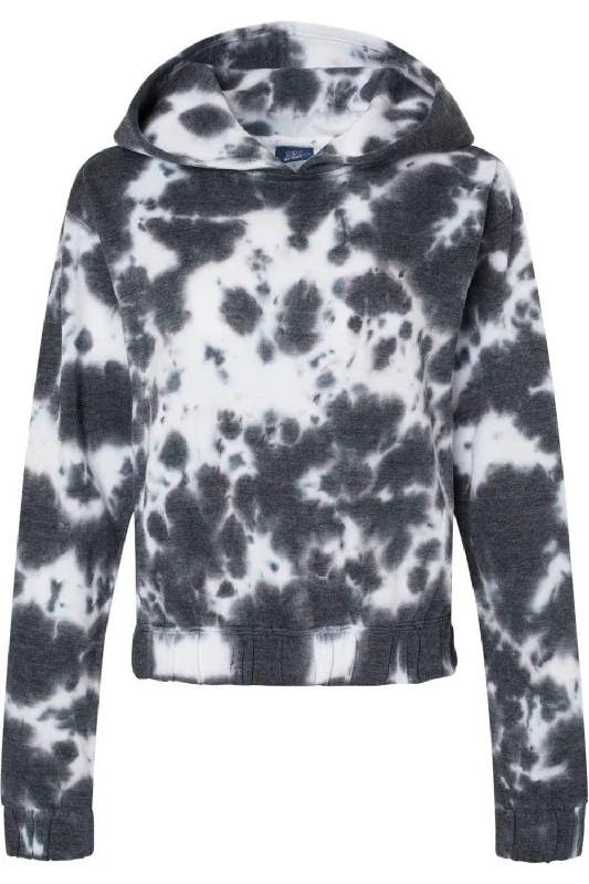 MV Sport Women´s Sueded Fleece Tie-Dyed Crop Hooded Sweatshirt Hoodie with Sequins Glamorous Eye-catching MV Sport Women´s Sueded Fleece Tie-Dyed Crop Hooded Sweatshirt Hoodie with Sequins Glamorous Eye-catching