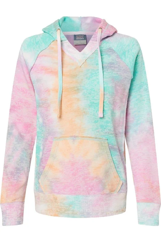 MV Sport Womens Courtney Burnout V-Notch Hooded Sweatshirt Hoodie with Neon Bright Vibrant MV Sport Womens Courtney Burnout V-Notch Hooded Sweatshirt Hoodie with Neon Bright Vibrant