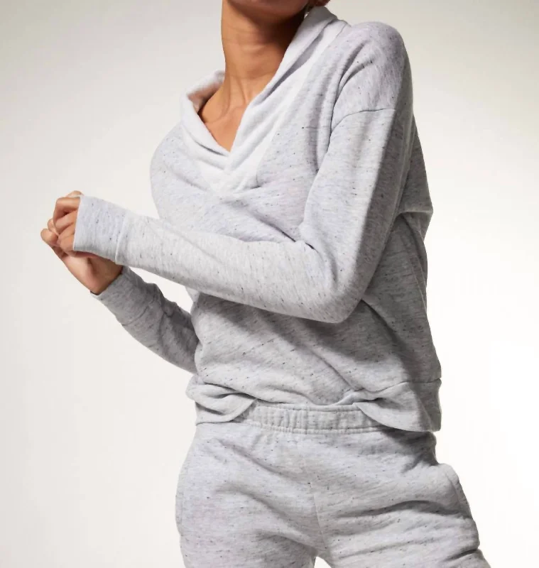 Neps Shawl Collar Sweatshirt In Heather Grey Hoodie with Full-Zip Functional Layering Neps Shawl Collar Sweatshirt In Heather Grey Hoodie with Full-Zip Functional Layering