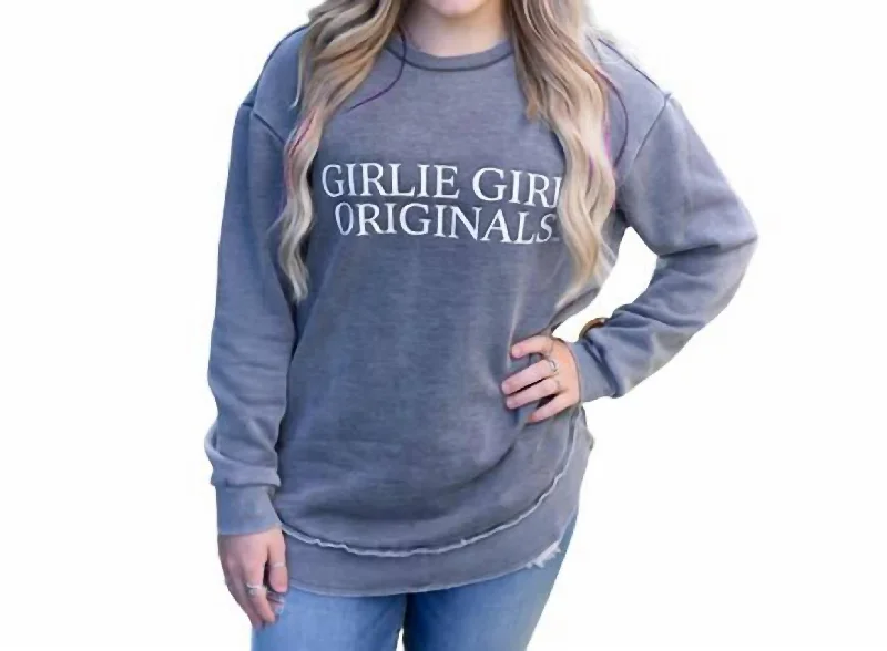 Originals Logo Sweatshirt In Heather Grey Hoodie with Relaxed Fit Easy Casual