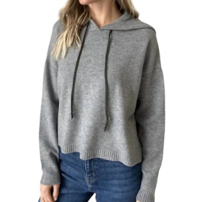 Smiley Good Mood Hoodie In Heather Grey/olive Hoodie with Thumb Holes Functional Cozy