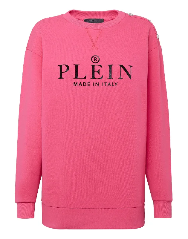 Sweatshirt LS Iconic Plein Hoodie with Earth Tones Natural Calm