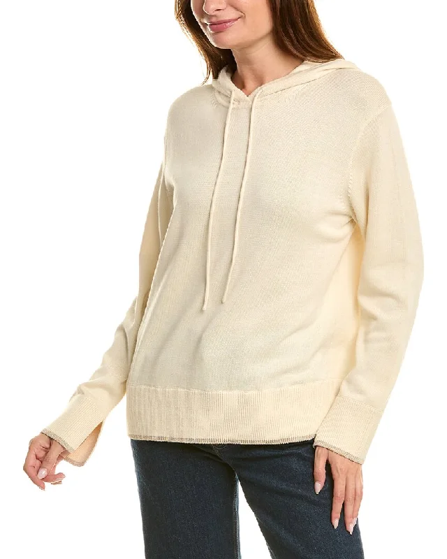 Theory Relaxed Cashmere-Blend Hoodie Hoodie with Bell Sleeves Flared Feminine