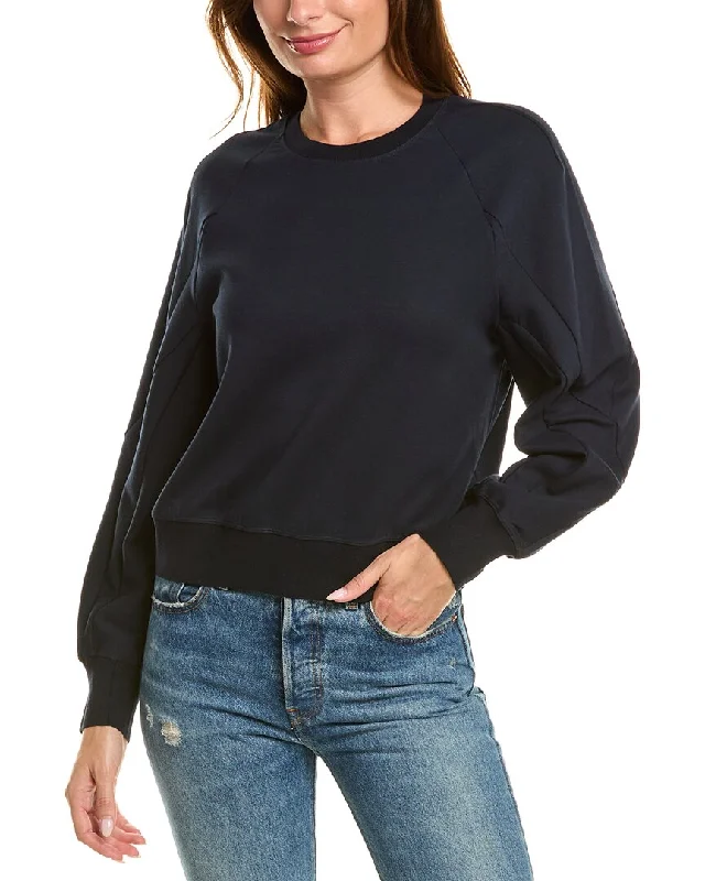 Theory Seam Sweatshirt Hoodie with Puffed Sleeves Voluminous Trendy
