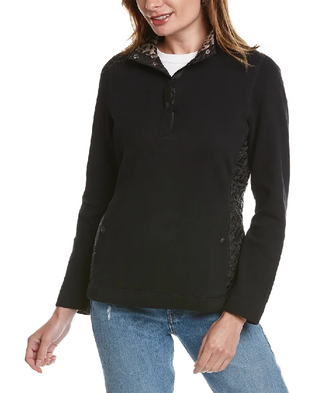 Tommy Bahama Aruba Quilted Half-Snap Sweatshirt Hoodie with Emblem Brand Identity
