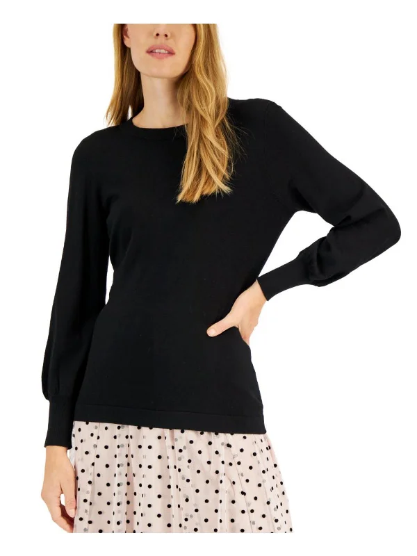 Womens Back Cut-Out Bishop Sleeves Pullover Top