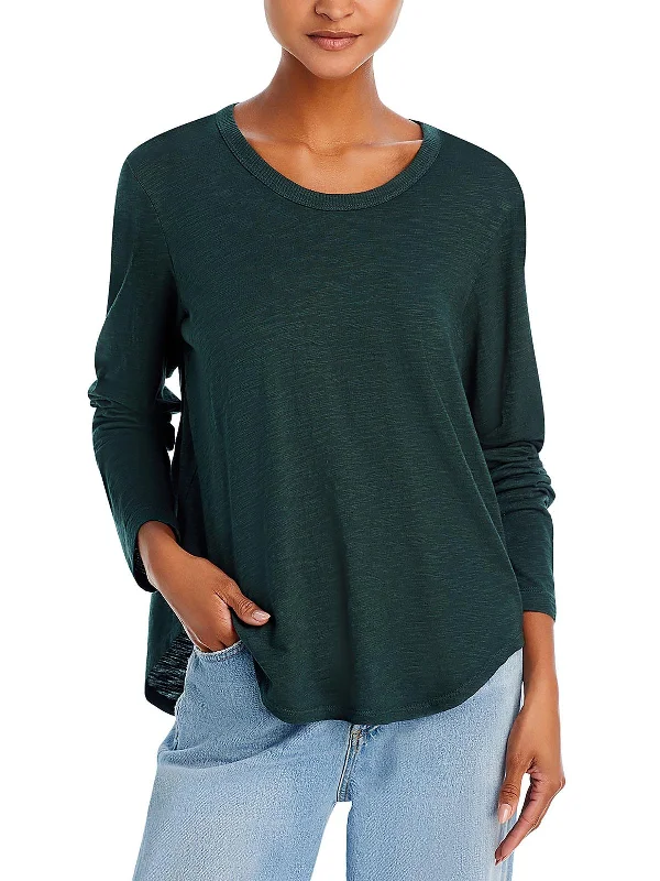 Womens Cotton Long Sleeve Pullover Top