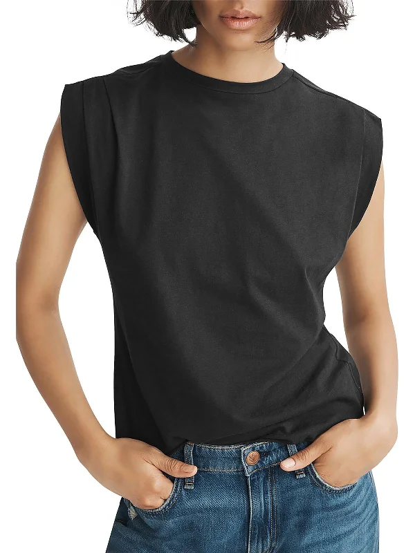 Womens Cotton Pleated Pullover Top