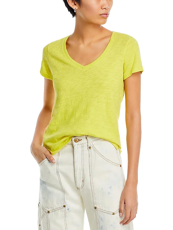 Womens Cotton Split Hem Pullover Top