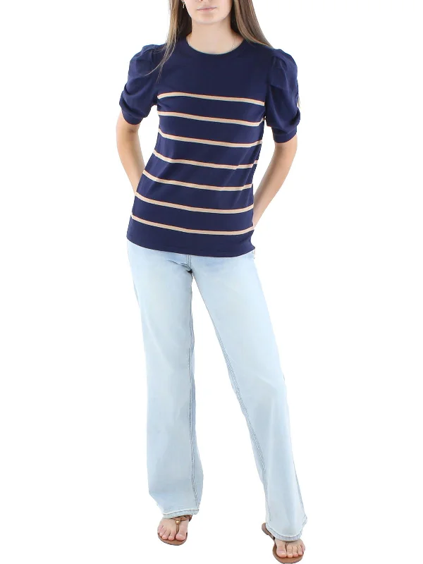 Womens Knit Striped Pullover Top