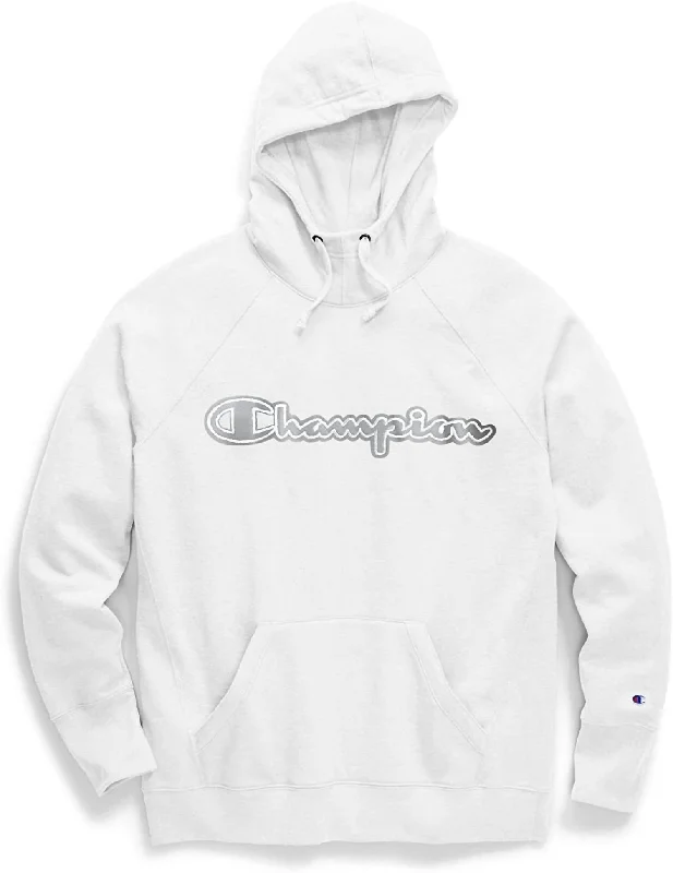 Women's Powerblend Hoodie In White Hoodie with Exposed Zipper Edgy Industrial