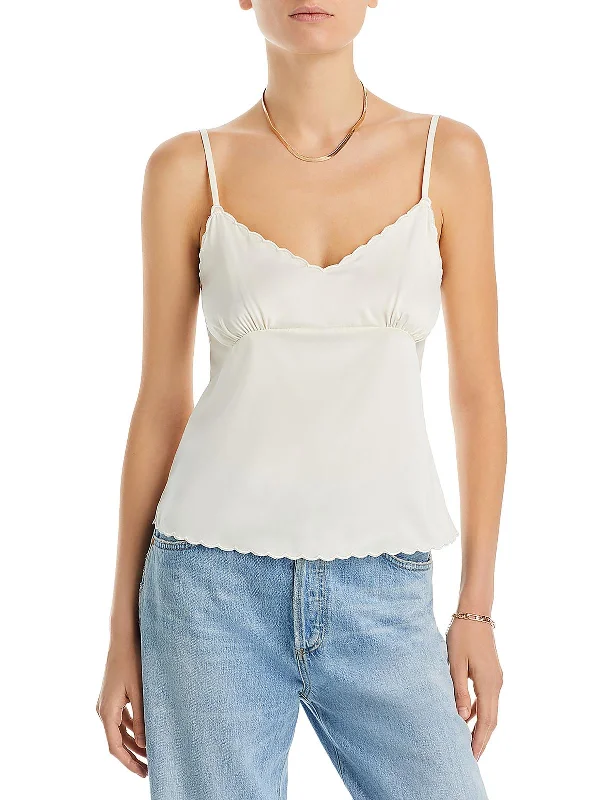 Womens Scalloped Cami Pullover Top