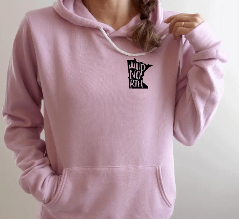Women's Up North Hoodie In Lilac Hoodie with Velcro Closure Adjustable Secure