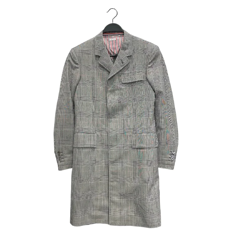 THOM BROWNE. NEW YORK/Jacket/0/Plaid/Wool/BLK/ Stand-Up Collar Roll-Neck Collar Turtle Neck THOM BROWNE. NEW YORK/Jacket/0/Plaid/Wool/BLK/ Stand-Up Collar Roll-Neck Collar Turtle Neck