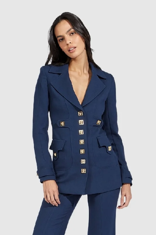 ALICE McCALL Womens Air France Jacket Navy Hooded Jacket Caped Jacket Shawl Collar Jacket ALICE McCALL Womens Air France Jacket Navy Hooded Jacket Caped Jacket Shawl Collar Jacket
