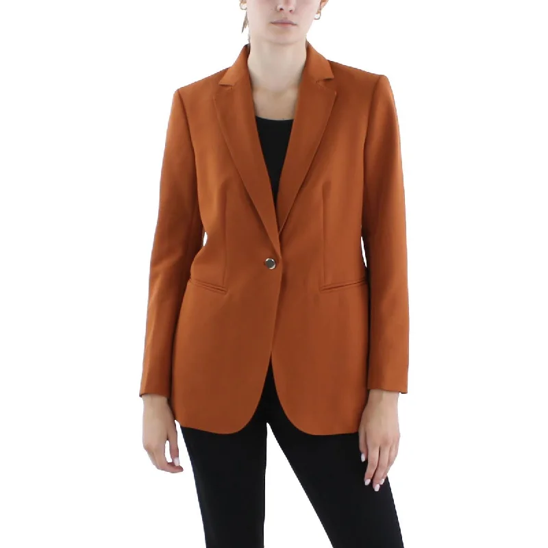 Womens Collar Polyester One-Button Blazer