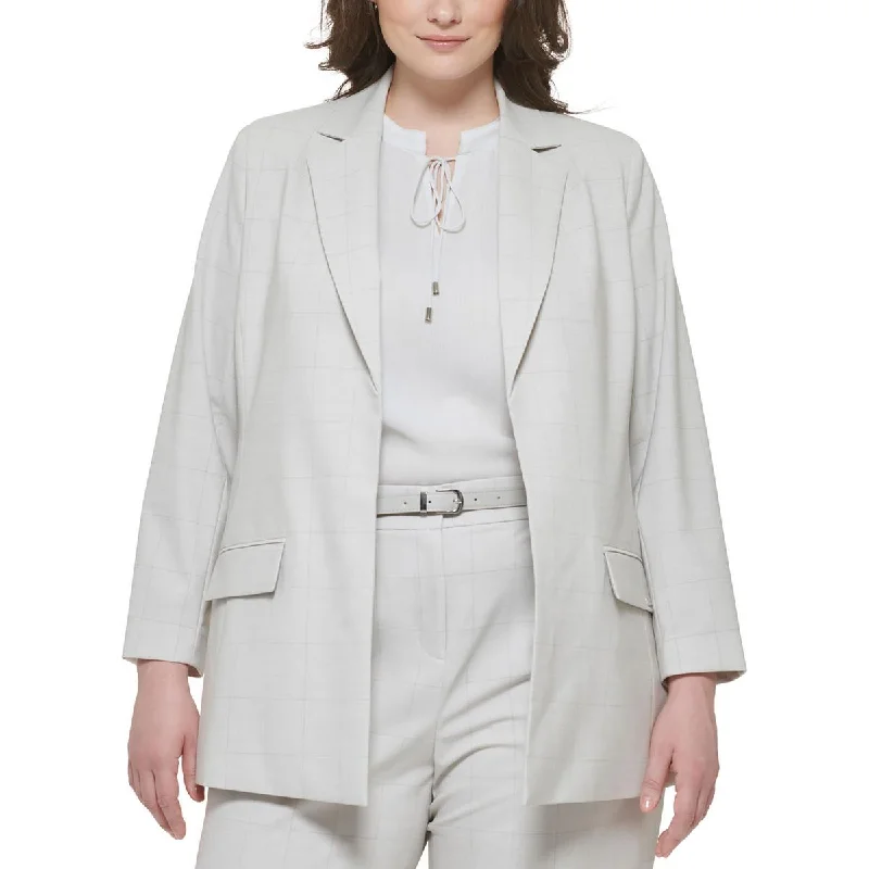 Plus    Womens Suit Separate Office Wear Open-Front Blazer