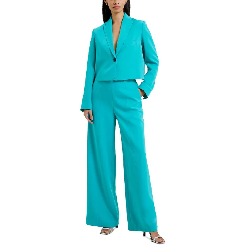 Womens Cropped Suit Separate One-Button Blazer