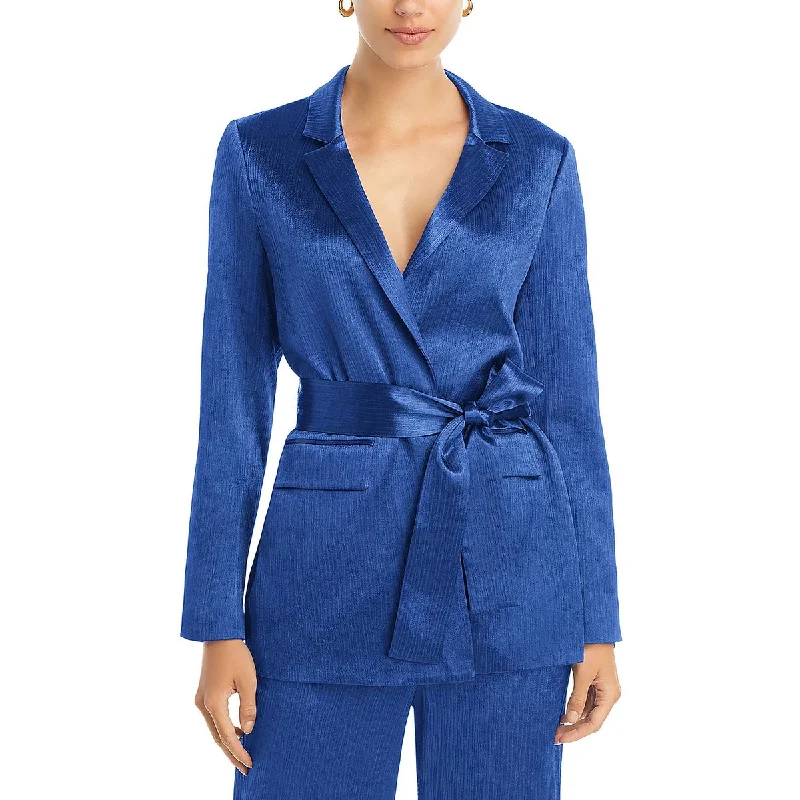 Cassidy Womens Satin Suit Separate Open-Front Blazer