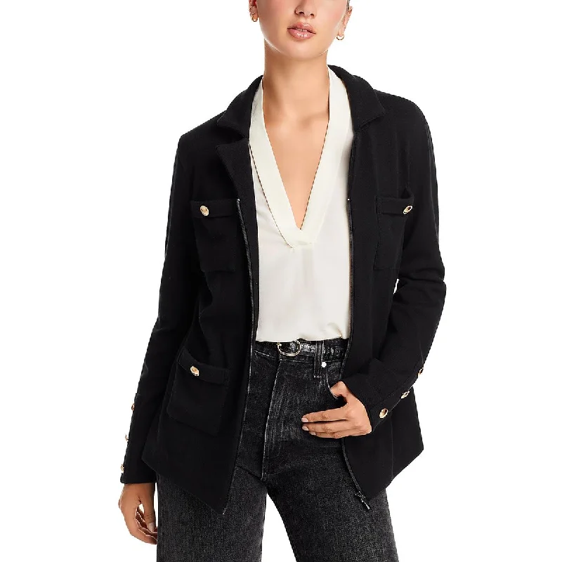 Womens Collared Office Double-Breasted Blazer