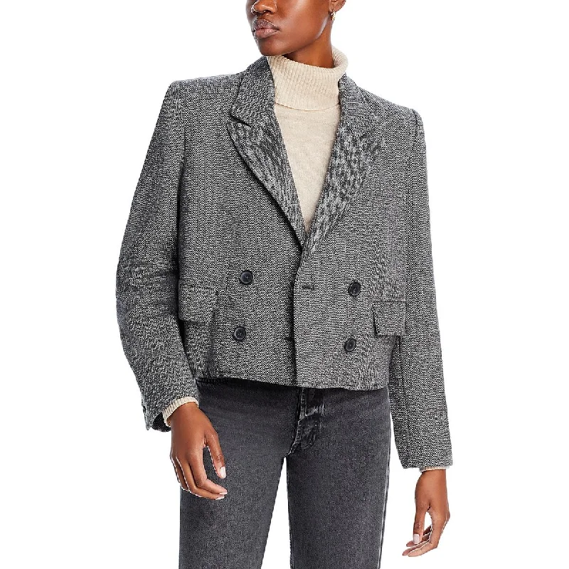 Heritage Womens Tweed Wool Blend Two-Button Blazer