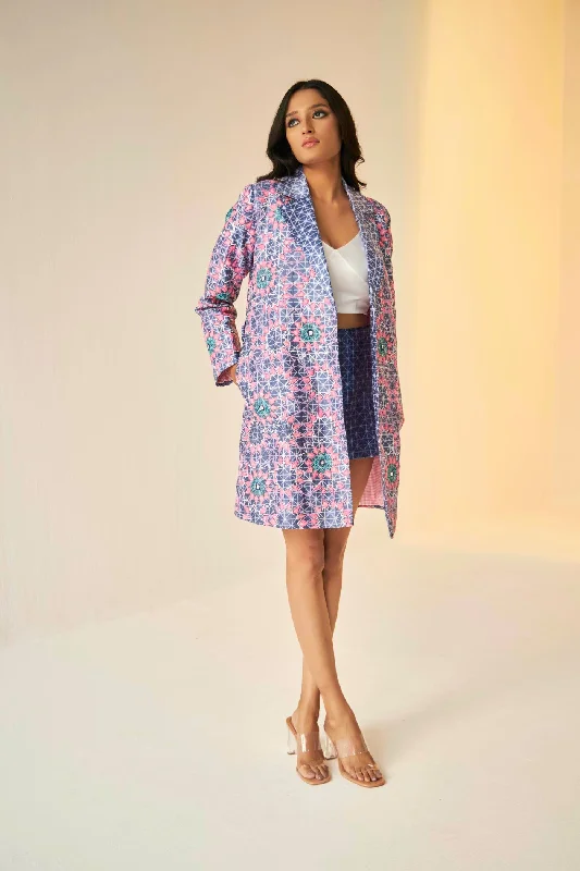 Blue Sufi Jacket Oversized Jacket Tailored Jacket Straight Jacket