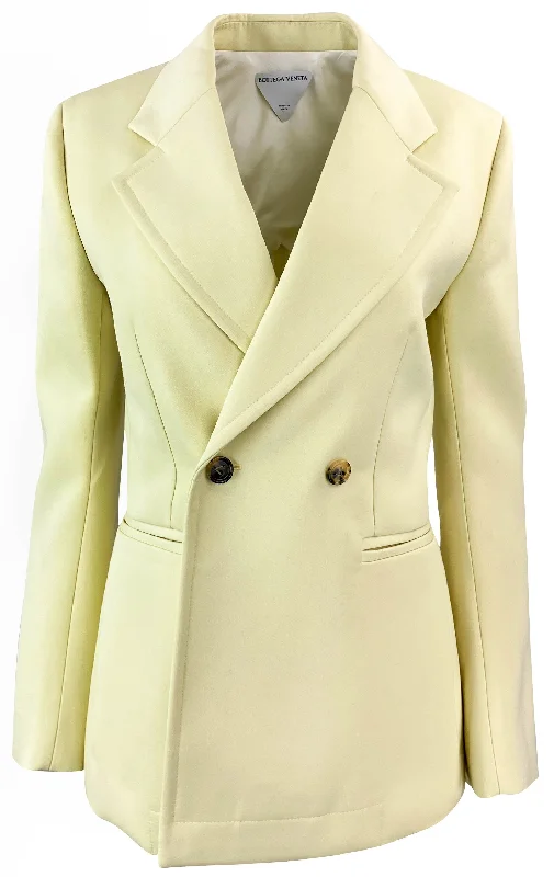 Bottega Veneta Double Breasted Blazer in Pale Yellow