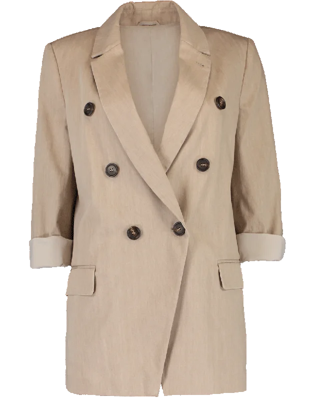 Cotton Horn Button Gab Jacket Nylon Jacket Polyester Jacket Spandex Jacket