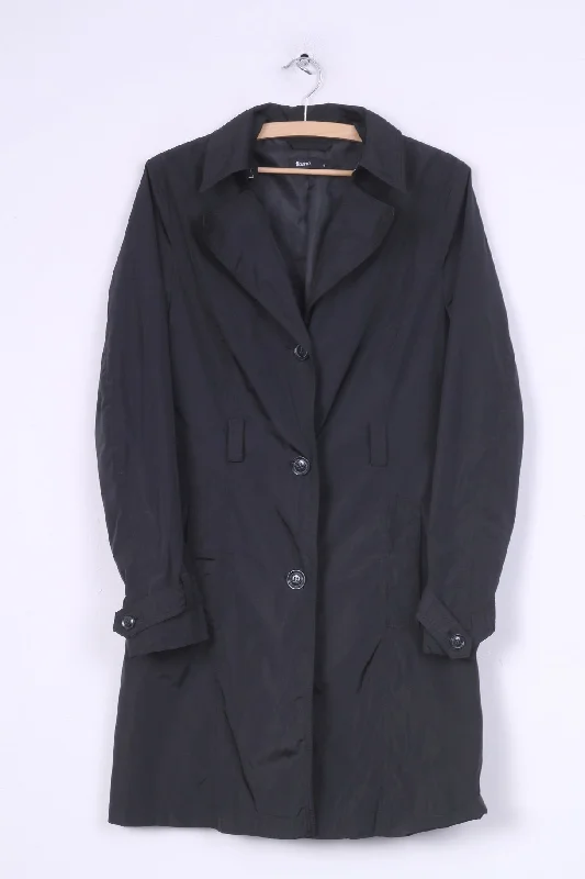 Flame Womens M Coat Single Breasted Black Vintage